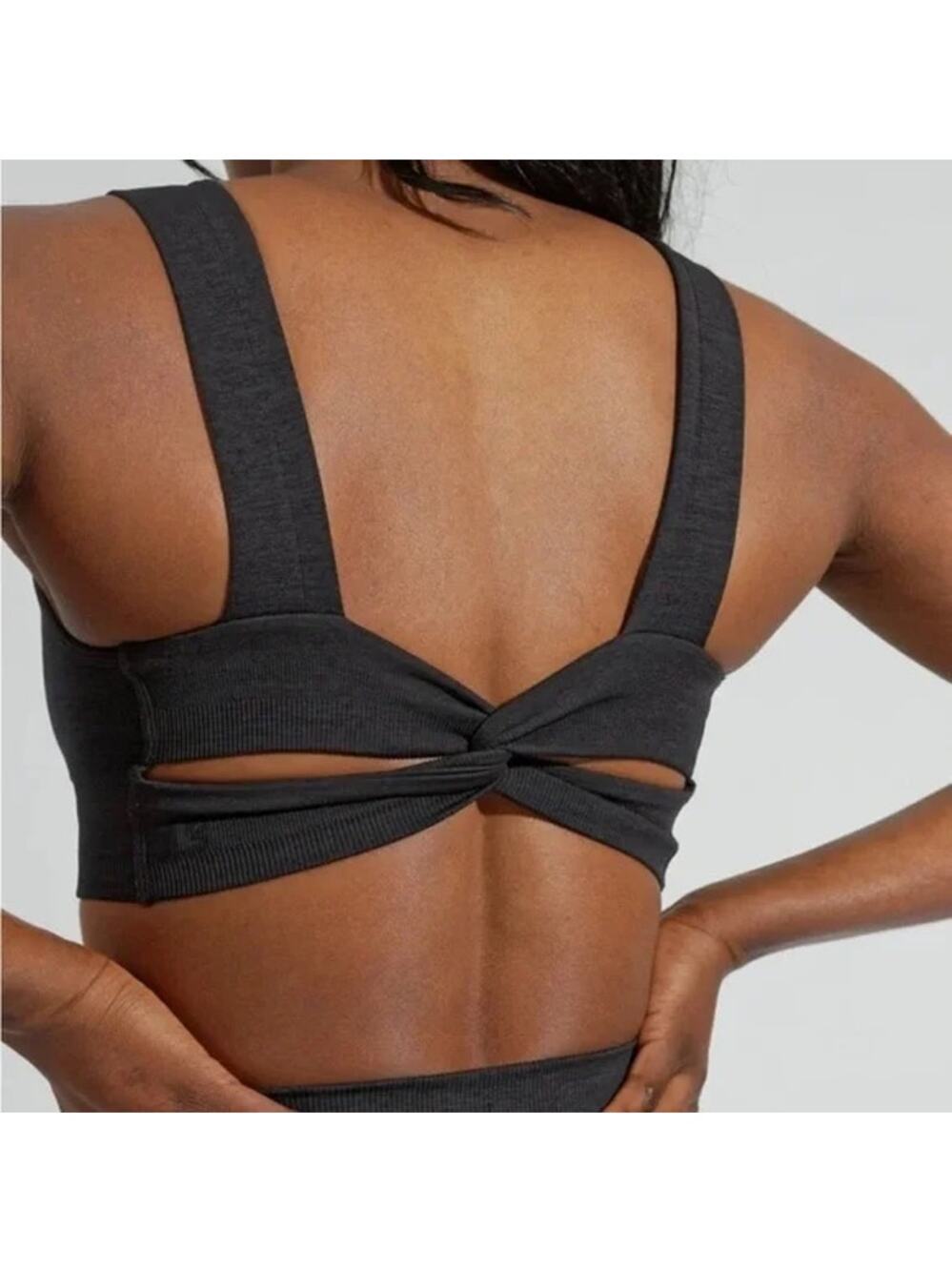 [Buffbunny Collection] Charcoal Gray Synergy Seamless Sports Bra NWT Sz Large L